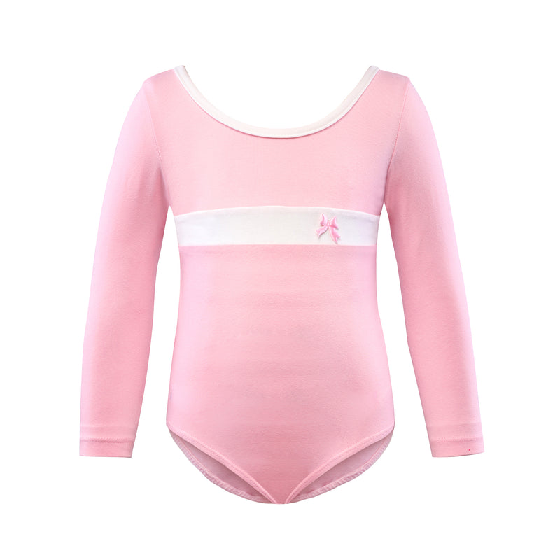 Long Sleeve Stripe Piecing Dance Leotard