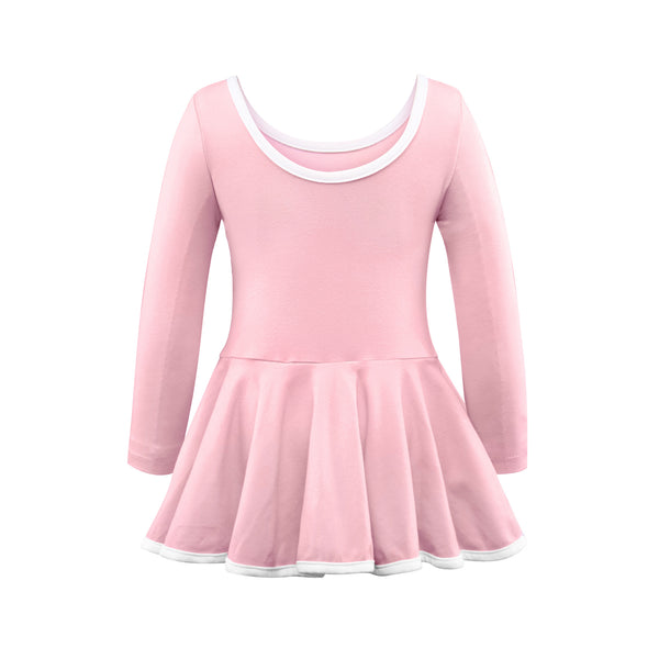 Long Sleeve Stripe Piecing Dance Dress