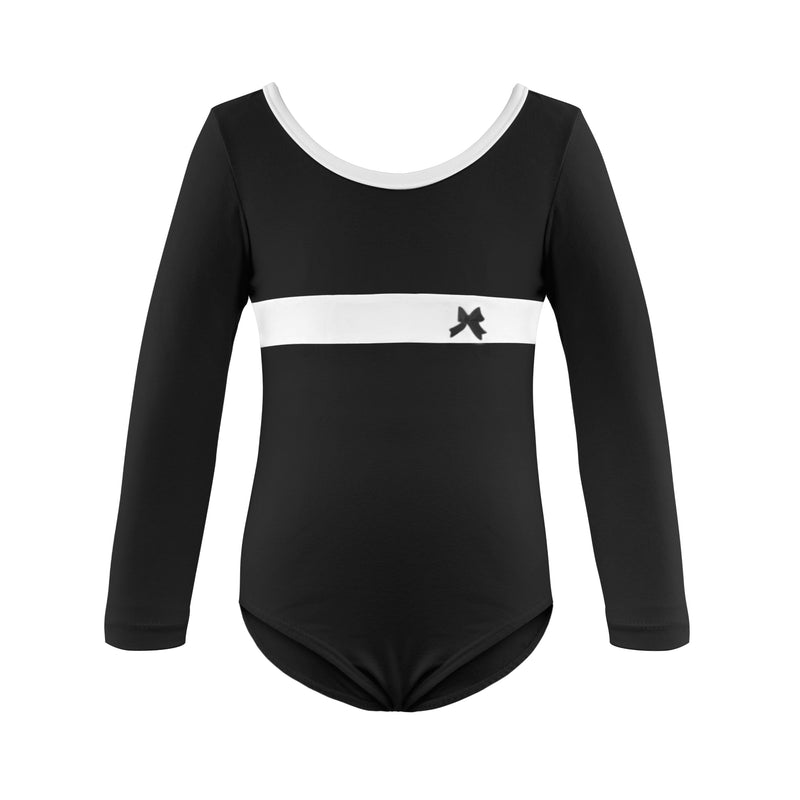 Long Sleeve Stripe Piecing Dance Leotard