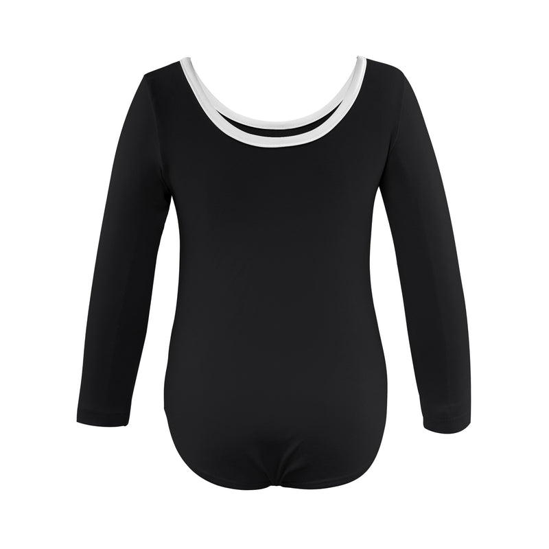 Long Sleeve Stripe Piecing Dance Leotard