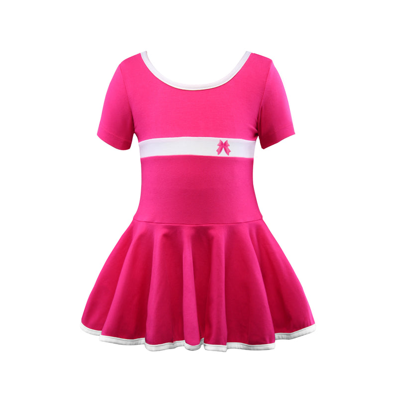 Short Sleeve Stripe Piecing Dance Dress