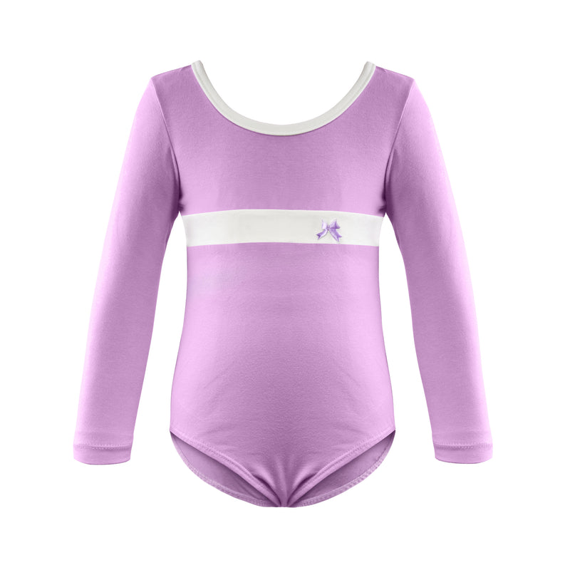 Long Sleeve Stripe Piecing Dance Leotard