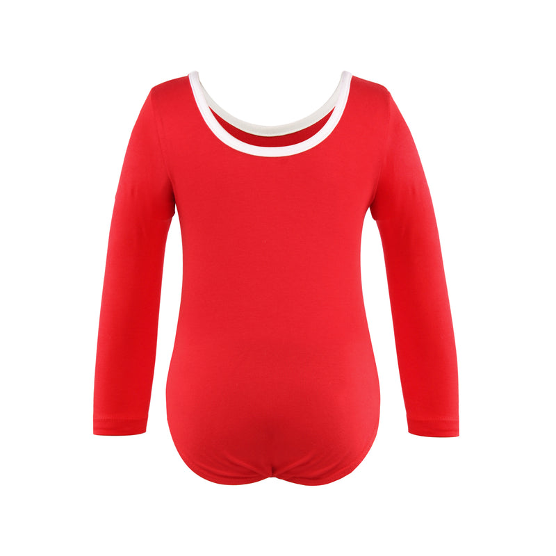 Long Sleeve Stripe Piecing Dance Leotard