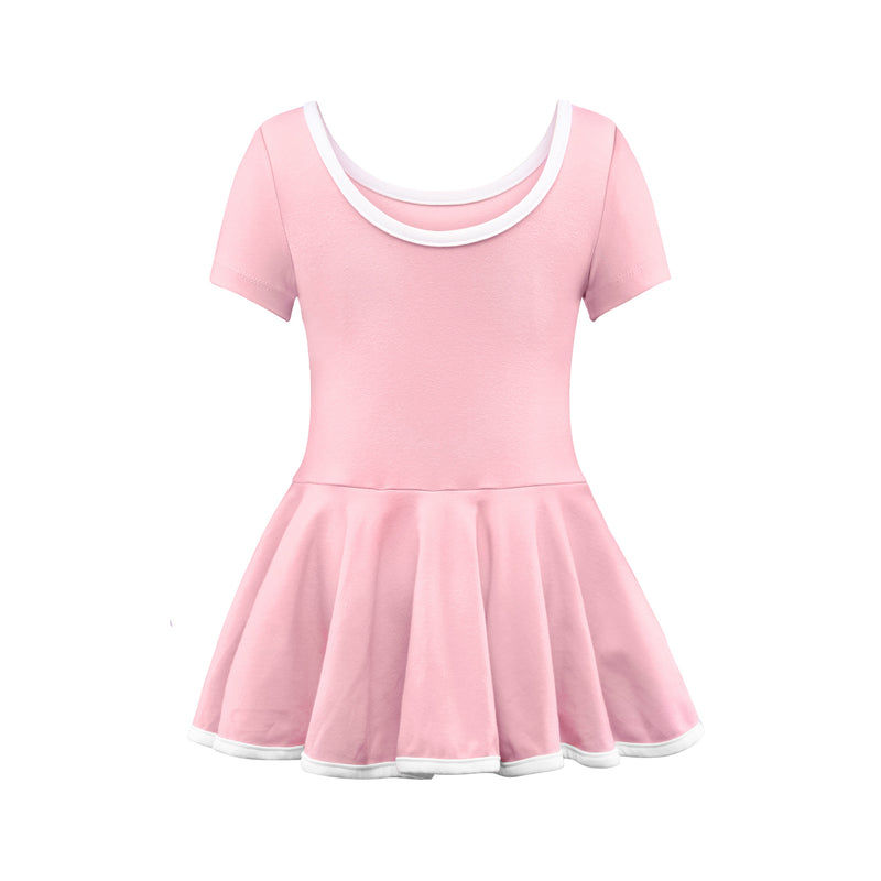 Short Sleeve Stripe Piecing Dance Dress