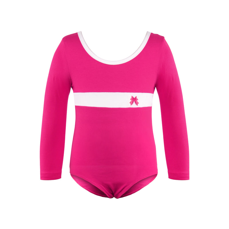 Long Sleeve Stripe Piecing Dance Leotard